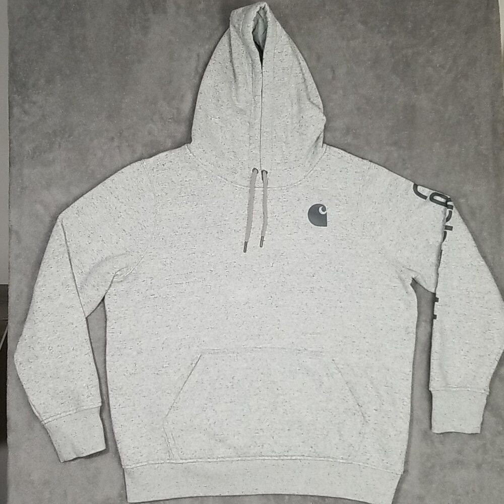 Carhartt Womens Large Gray Relaxed Fit Midweight Hooded Sweatshirt Euc